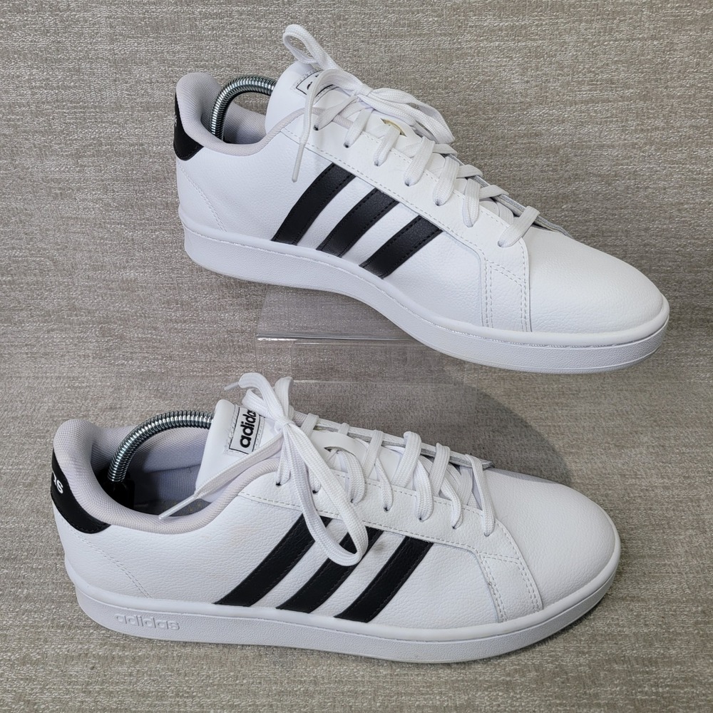Adidas Grand Court Base White Black Mens Sneakers F36392 Size 11 EUC
